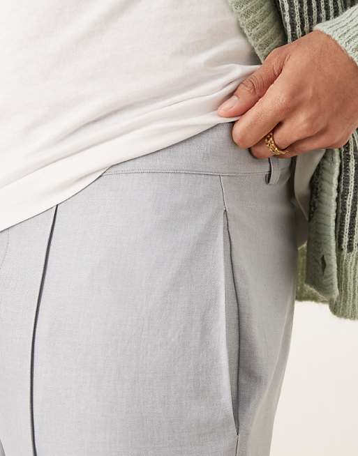 Asos ASOS DESIGN Oversize Tapered Smart Trousers In Grey