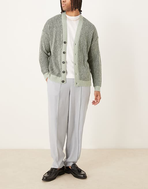 asos ASOS DESIGN oversize tapered smart trousers in grey