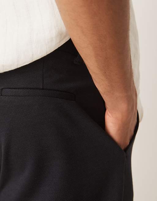 Asos ASOS DESIGN Oversize Tapered Smart Trousers In Navy Twill