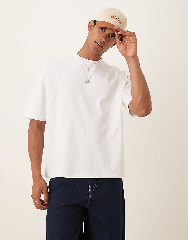 Asos ASOS DESIGN Oversized 220gsm T-shirt With Kiwi Back Print In White