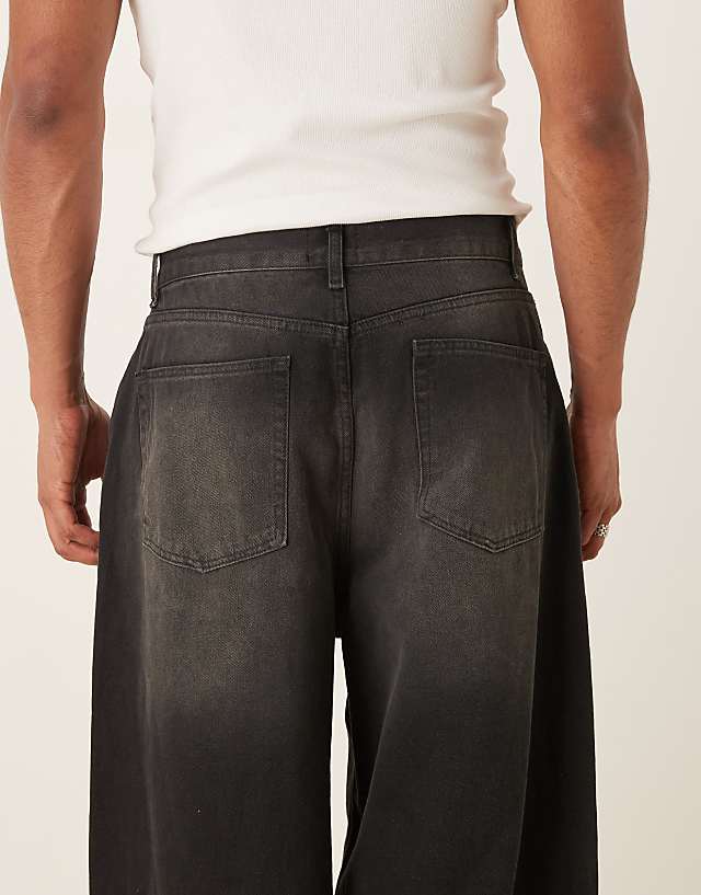 Asos ASOS DESIGN Oversized Baggy Jeans In Black Wash With Brown Tint