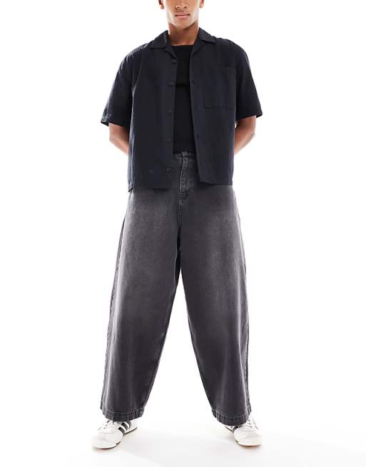 asos ASOS DESIGN oversized baggy jeans in grey wash