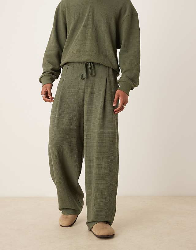 Asos ASOS DESIGN Oversized Balloon Linen Look Jogger In Khaki
