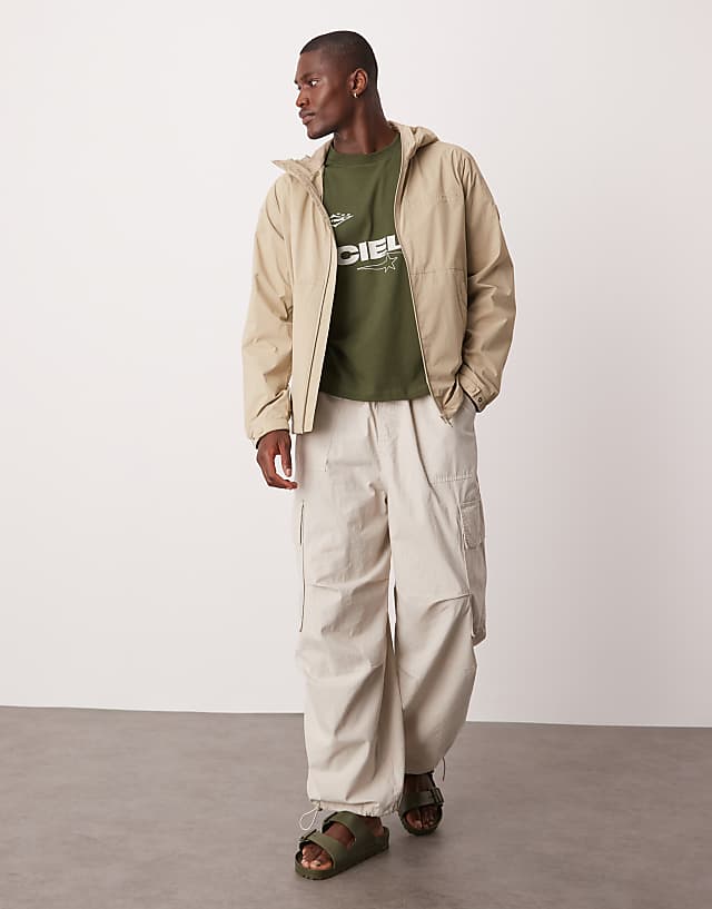 Asos ASOS DESIGN Oversized Boxy Dropped Shoulder T-shirt With Print Detail In Khaki