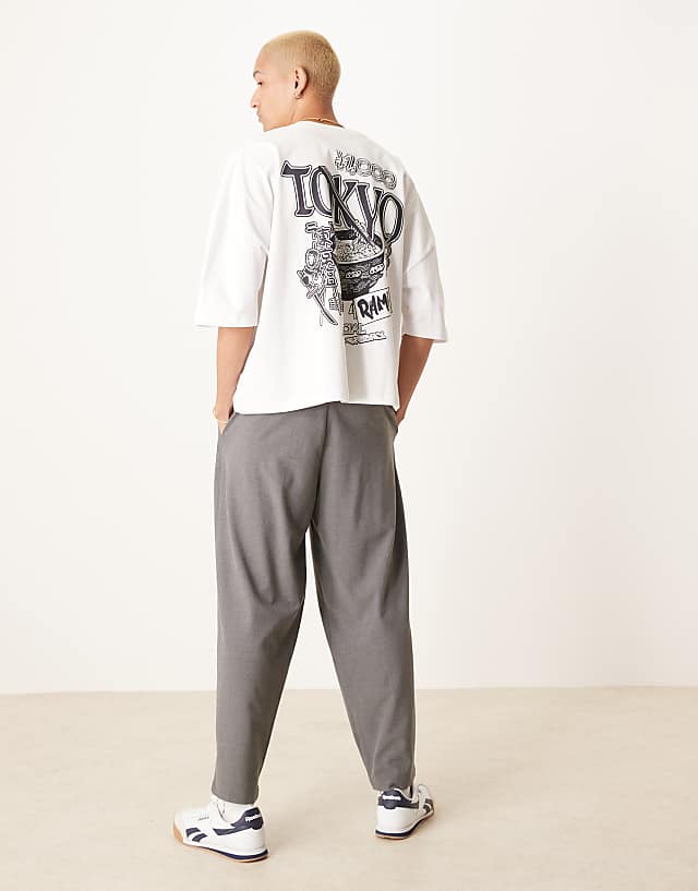 Asos ASOS DESIGN Oversized Boxy Heavyweight 240gsm T-shirt With Back Print In White