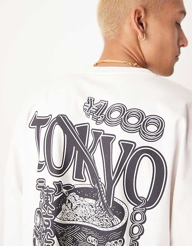 Asos ASOS DESIGN Oversized Boxy Heavyweight 240gsm T-shirt With Back Print In White