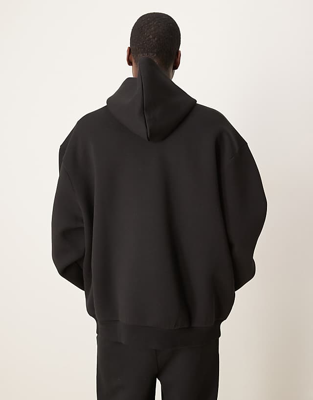 Asos ASOS DESIGN Oversized Boxy Heavyweight Scuba Hoodie In Black