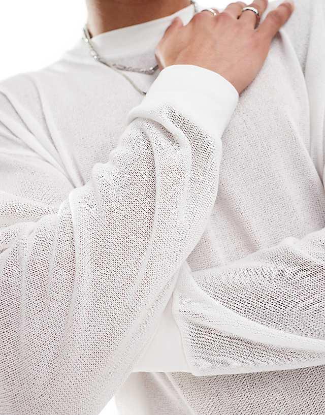 Asos ASOS DESIGN Oversized Boxy Long Sleeve T-shirt In Cream