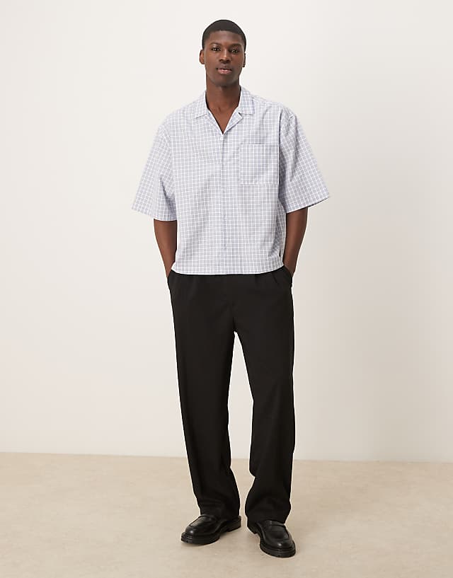 Asos ASOS DESIGN Oversized Boxy Shirt In Blue Check