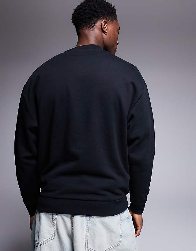 Asos ASOS DESIGN Oversized Crew With City Print In Black