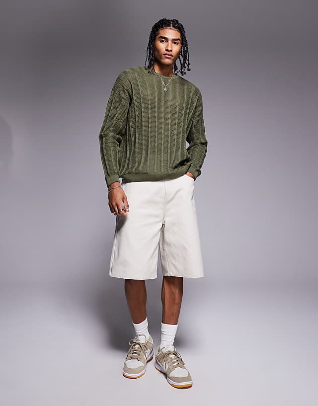Asos ASOS DESIGN Oversized Fit Long Sleeve T-shirt In Green