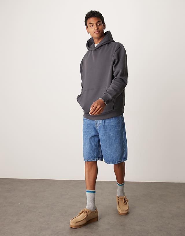 Asos ASOS DESIGN Oversized Hoodie With Back Print In Grey