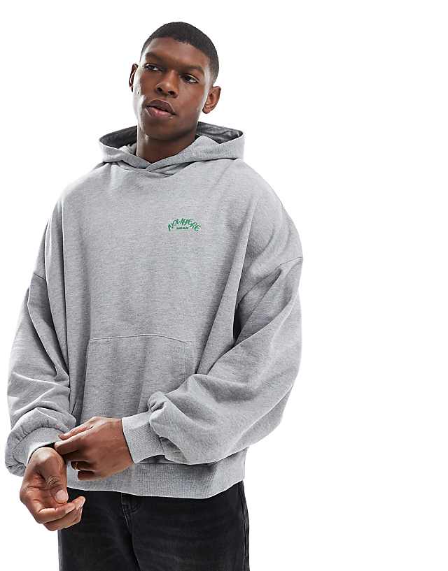 Asos ASOS DESIGN Oversized Hoodie With Bubble Print In Grey Marl