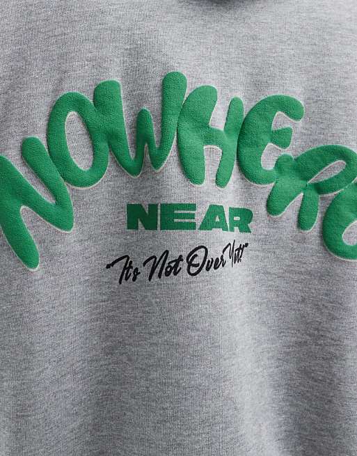 Asos ASOS DESIGN Oversized Hoodie With Bubble Print In Grey Marl