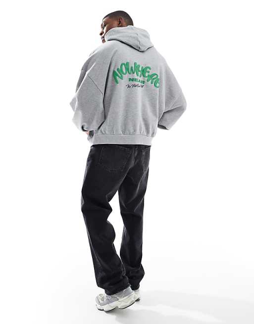 Asos ASOS DESIGN Oversized Hoodie With Bubble Print In Grey Marl