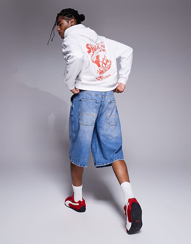 Asos ASOS DESIGN Oversized Hoodie With Mango Prints In White