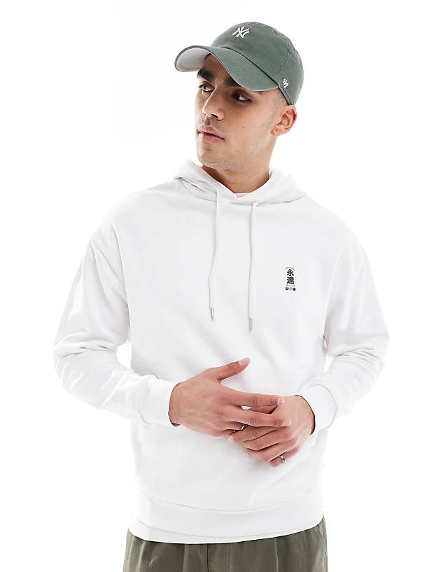 Asos ASOS DESIGN Oversized Hoodie With Souvenir Print In White