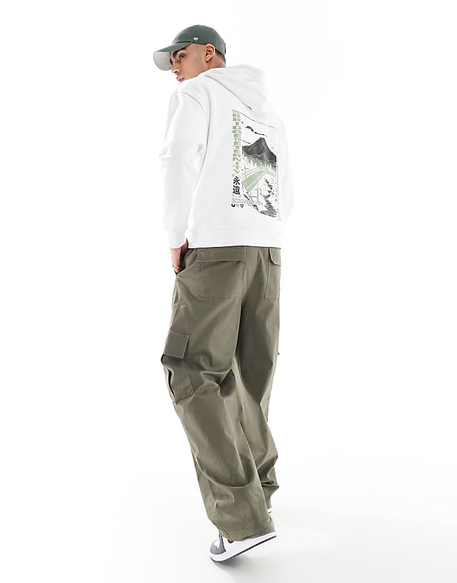 Asos ASOS DESIGN Oversized Hoodie With Souvenir Print In White