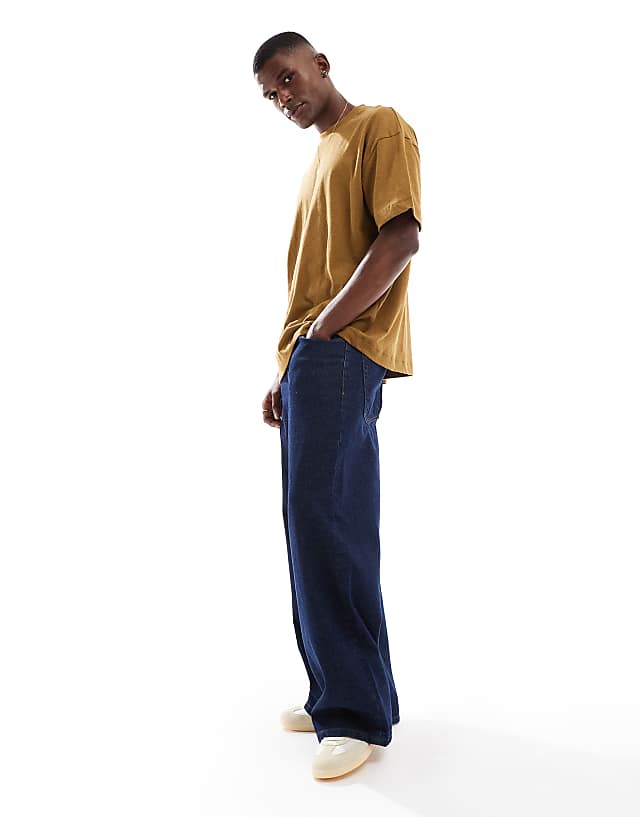 Asos ASOS DESIGN Oversized Linen Blend T-shirt In Brown