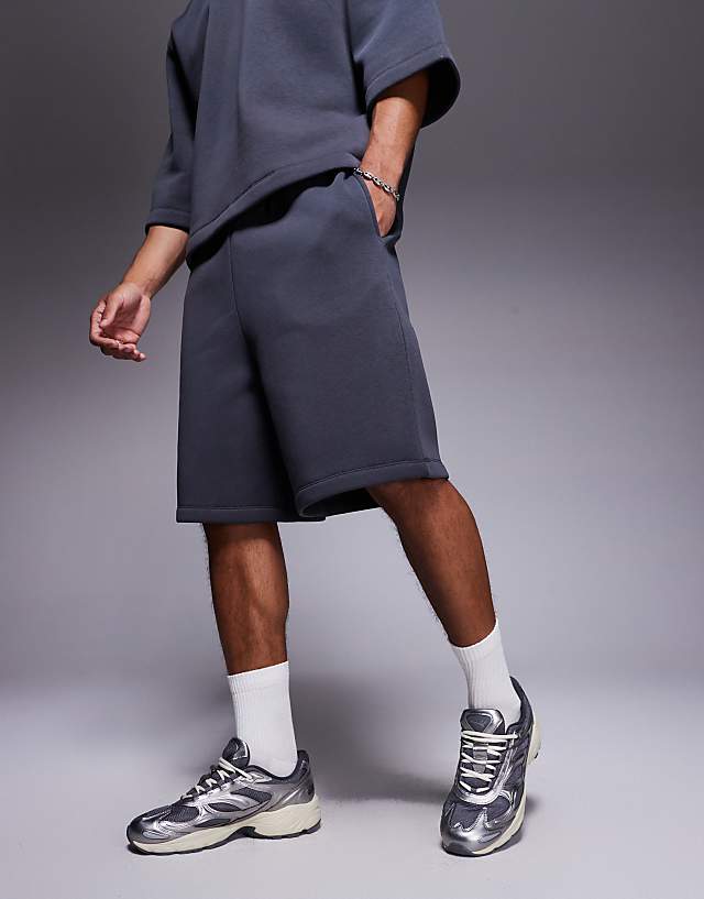 Asos ASOS DESIGN Oversized Longer Length Short In Charcoal