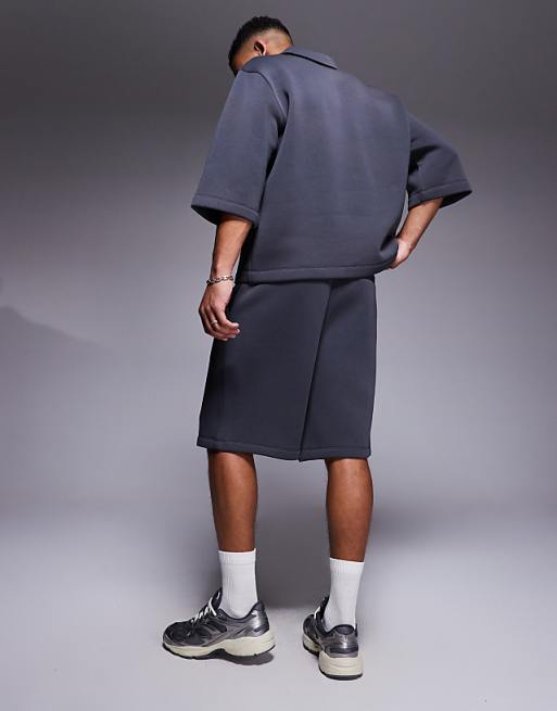 Asos ASOS DESIGN Oversized Longer Length Short In Charcoal