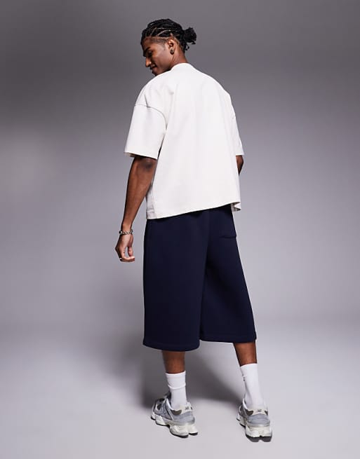 Asos ASOS DESIGN Oversized Longer Length Short In Navy