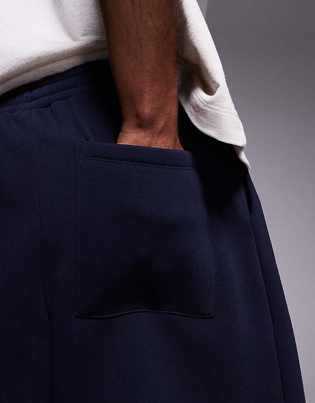 Asos ASOS DESIGN Oversized Longer Length Short In Navy