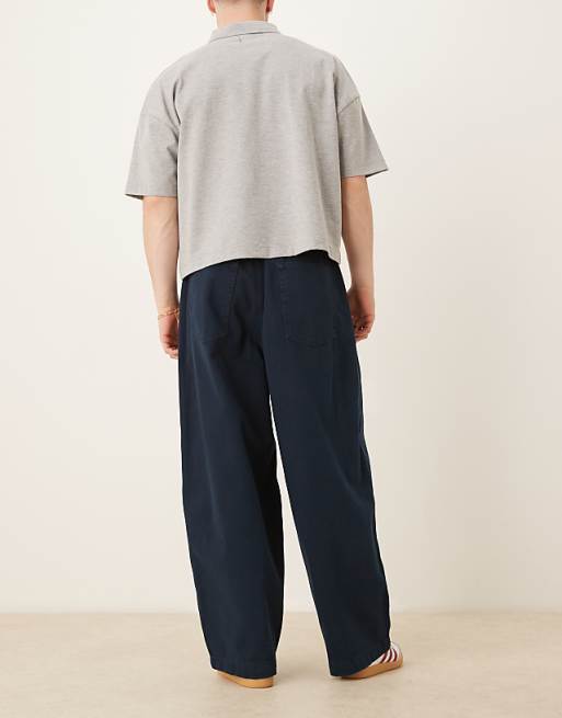 Asos ASOS DESIGN Oversized Parachute Trouser With Drawstring In Navy