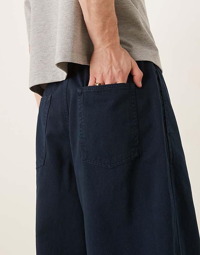 Asos ASOS DESIGN Oversized Parachute Trouser With Drawstring In Navy