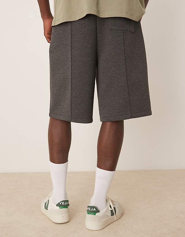 Asos ASOS DESIGN Oversized Scuba Short In Charcoal Marl