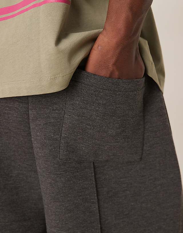 Asos ASOS DESIGN Oversized Scuba Short In Charcoal Marl