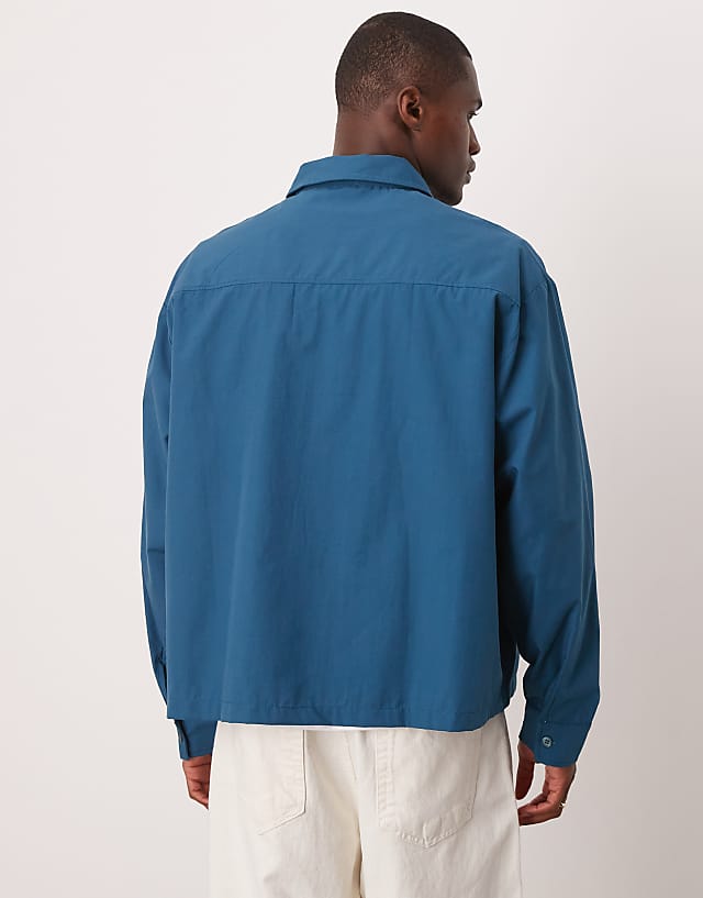 Asos ASOS DESIGN Oversized Shirt With Embroidery In Green