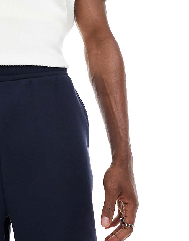Asos ASOS DESIGN Oversized Short With Embroidery In Navy