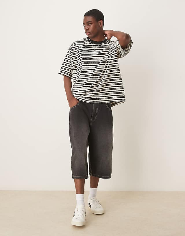 Asos ASOS DESIGN Oversized T-shirt In Black And White Texture