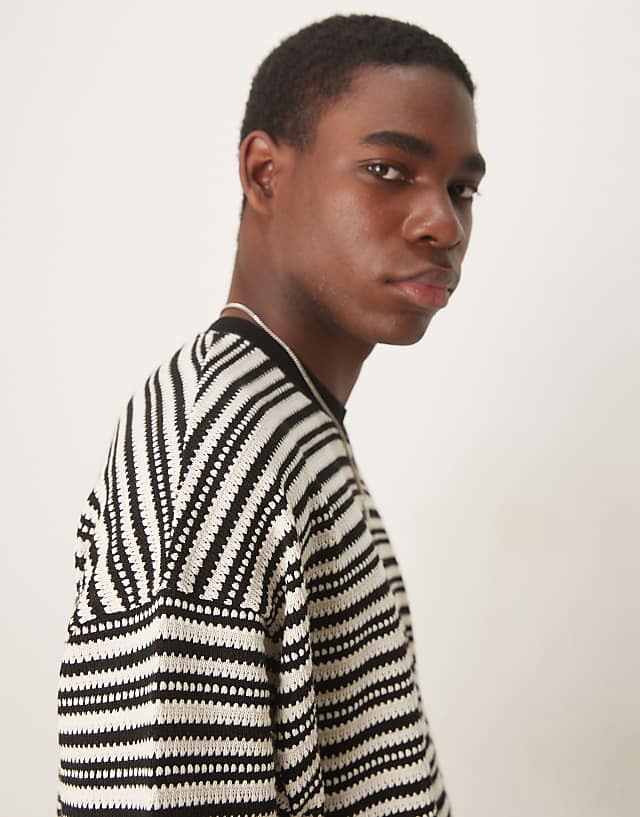 Asos ASOS DESIGN Oversized T-shirt In Black And White Texture
