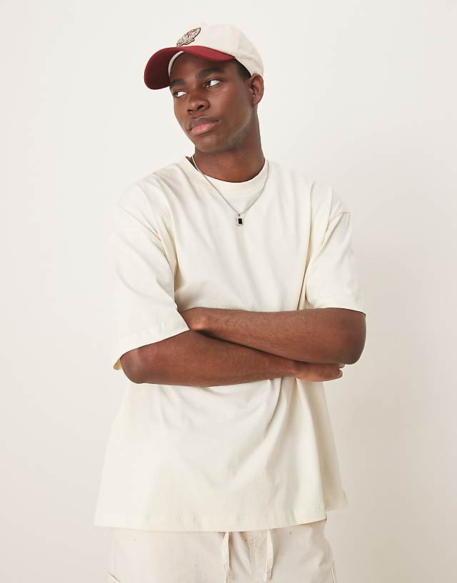 Asos ASOS DESIGN Oversized T-shirt With Back Graphic In Tofu