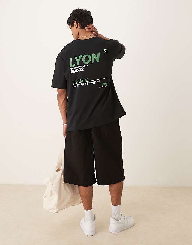 Asos ASOS DESIGN Oversized T-shirt With Back Print In Black