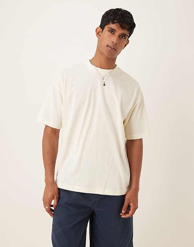 Asos ASOS DESIGN Oversized T-shirt With Back Print In Off White