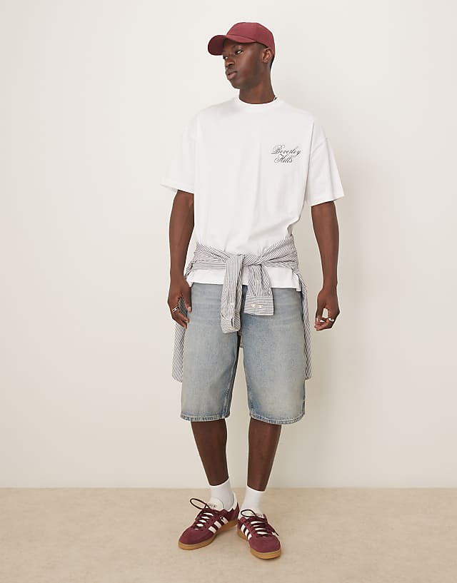 Asos ASOS DESIGN Oversized T-shirt With Beverly Hills Graphic In White