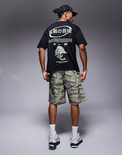 Asos ASOS DESIGN Oversized T-shirt With Bonsai Graphic In Black