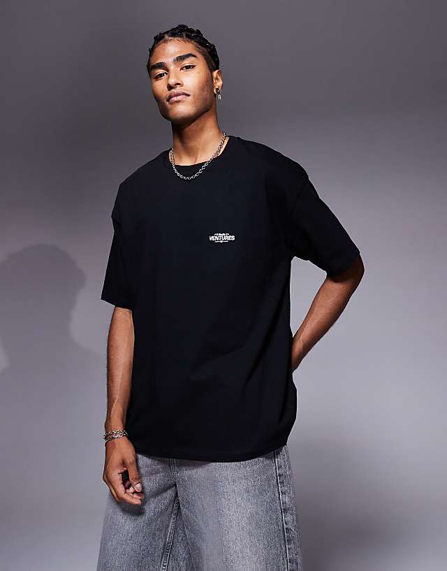 asos ASOS DESIGN oversized t-shirt with chest graphic in white