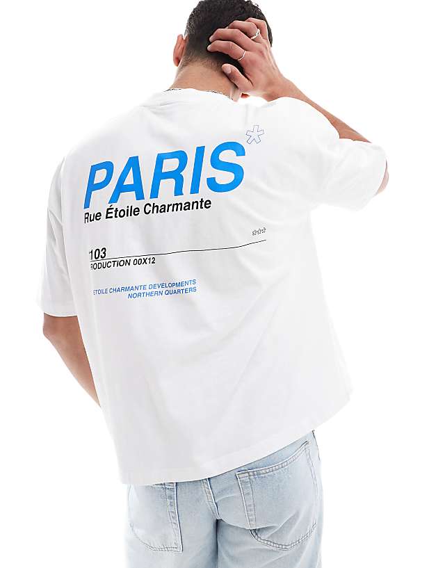 asos ASOS DESIGN oversized t-shirt with City graphic in white