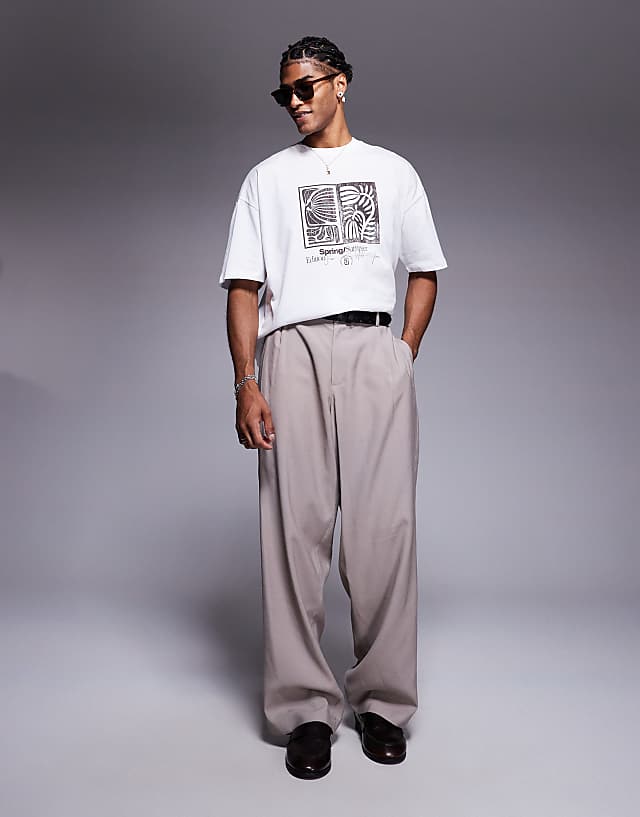 Asos ASOS DESIGN Oversized T-shirt With Floral Graphic In White