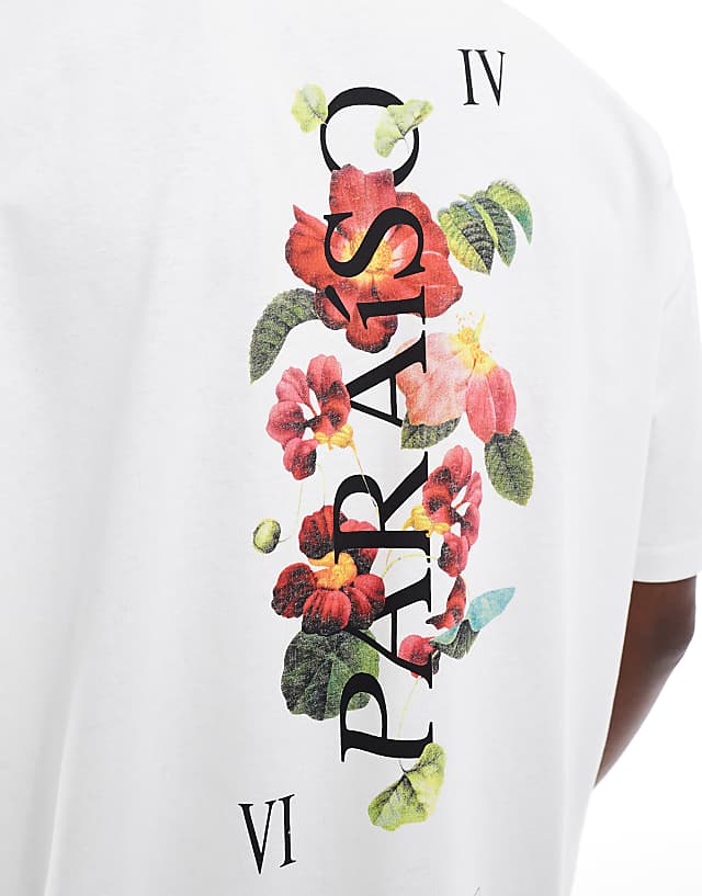 Asos ASOS DESIGN Oversized T-shirt With Floral Graphic In White
