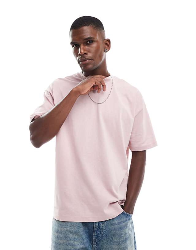 Asos ASOS DESIGN Oversized T-shirt With Floral Graphic In Light Pink