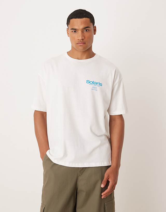 Asos ASOS DESIGN Oversized T-shirt With Front And Back Graphic In White