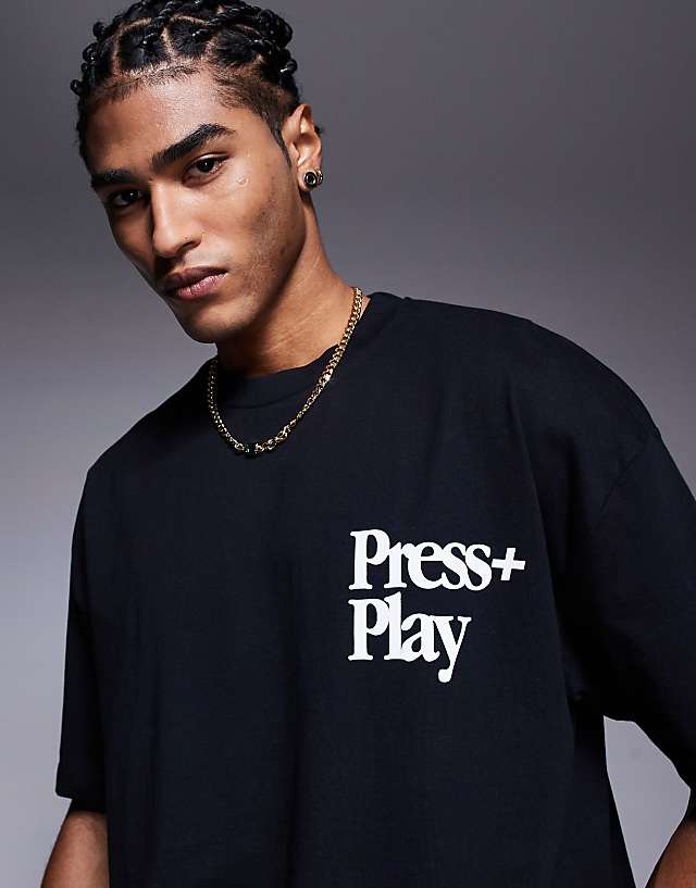 Asos ASOS DESIGN Oversized T-shirt With Front And Back Print In Black