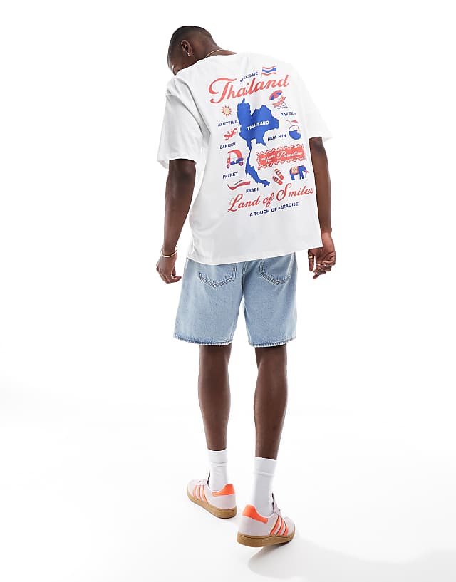 Asos ASOS DESIGN Oversized T-shirt With Front And Back City Print In White