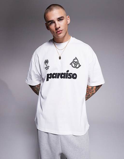 Asos ASOS DESIGN Oversized T-shirt With Front Print In White