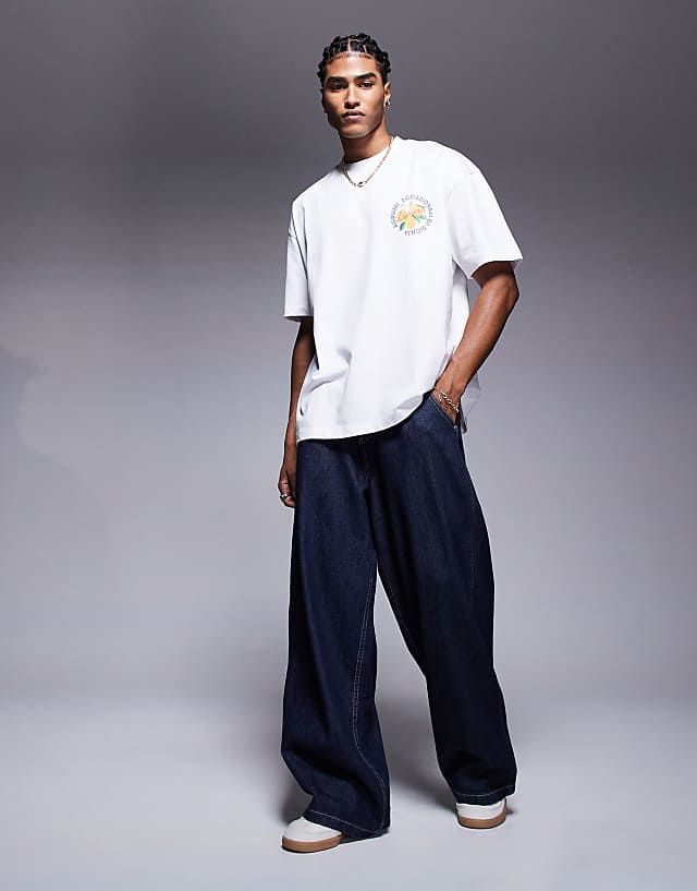 Asos ASOS DESIGN Oversized T-shirt With Fruit Graphic In White
